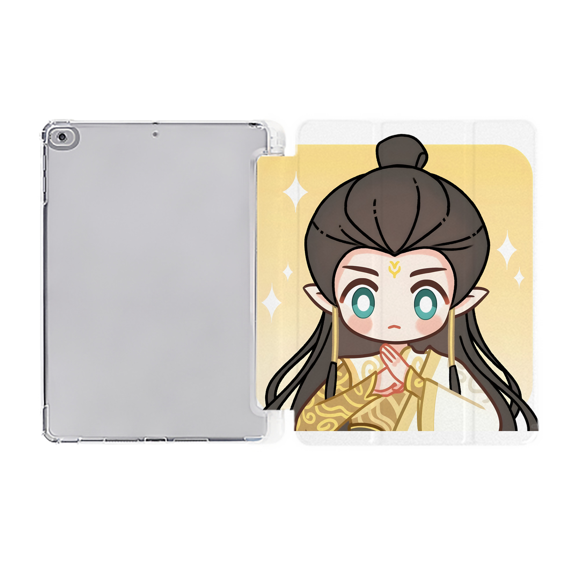 Ne Zha 2 ナタ 魔童の大暴れ IPad ケース ペン収納付き 三つ折りスタンド PUレザー×シリコン 対応機種9.5/10.5/10.9インチ